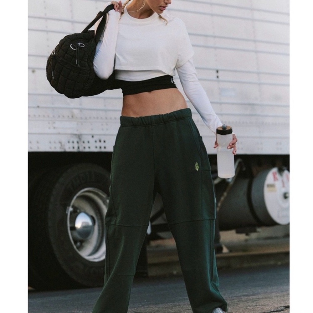 FP Movement by Free People Dark Green Relaxed Joggers
